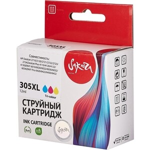 Картридж Sakura 3YM63AE (№305XL Tri-colour) для HP, триколор, 11,6 мл., 200 к.
