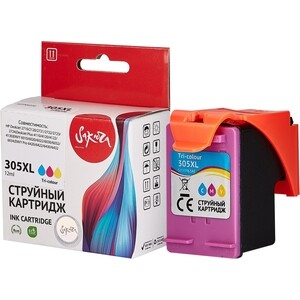 Картридж Sakura 3YM63AE (№305XL Tri-colour) для HP, триколор, 11,6 мл., 200 к.
