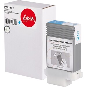 Картридж Sakura 6706B001 ( PFI-107 C) для Canon, голубой, 130 мл.