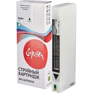 Картридж Sakura C13T636100 (T6361 Photo Black) для Epson, фото-черный, 700 мл.