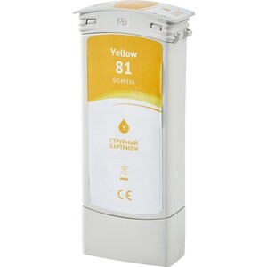 Картридж Sakura C4933A (№81 Yellow) для HP, желтый, 750 мл.