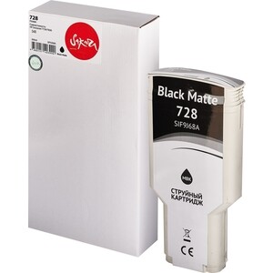 Картридж Sakura F9J68A (№728 Matte Black) для HP, черный матовый, 300 мл.