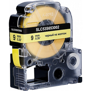 Кассета с лентой Sakura C53S653002 (LK-3YBP) для Epson, черный на желтом, 9мм/8м, п