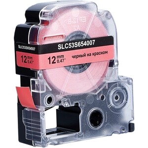 Кассета с лентой Sakura C53S654007 ( LK-4RBP) для Epson, черный на красном, 12мм/8м