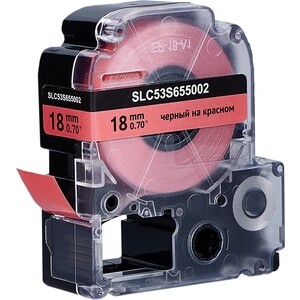 Кассета с лентой Sakura C53S655002 (LK-5RBP) для Epson, черный на красном, 18мм/8м,