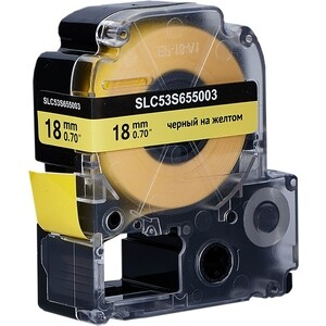 Кассета с лентой Sakura C53S655003 (LK-5YBP) для Epson, черный на желтом, 18мм/8м,