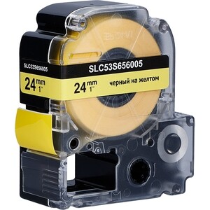 Кассета с лентой Sakura C53S656005 (LK-6YBP) для Epson, черный на желтом, 24мм/8м,