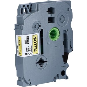 Кассета с лентой Sakura TZEFX621 для Brother, черный на желтом, 9мм/8м, наклейка