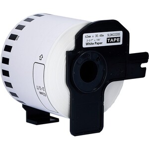 Лента Sakura DK22205 для Brother, черный на белом, 62мм/30,48м, наклейка