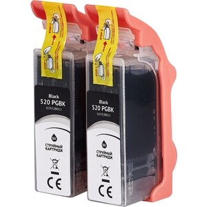 Набор картриджей Sakura 2932B012 (520 PG Black / 520 PG Black) для Canon, черный, 16*2 мл.,