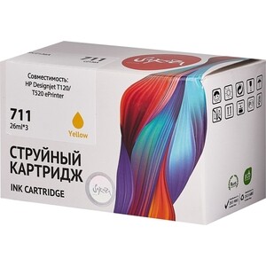 Набор картриджей Sakura CZ136A (№711 Yellow 3-pack) для HP, желтый, 26 мл. (3шт)