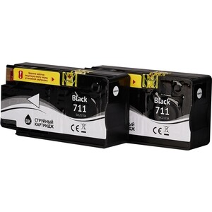 Набор картриджей Sakura P2V31A (№711 2-pack Black) для HP, черный, 73 мл. (2шт)