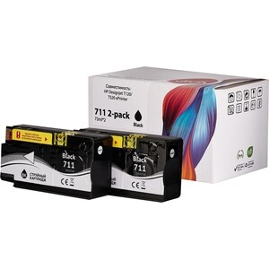 Набор картриджей Sakura P2V31A (№711 2-pack Black) для HP, черный, 73 мл. (2шт)