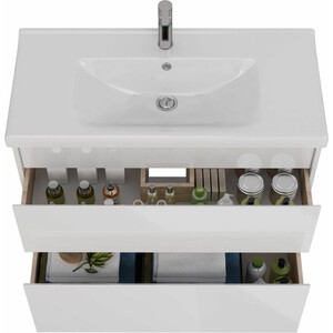 Тумба под раковину Lemark Combi 100х45 белый глянец (LM03C100T)