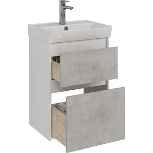 Тумба под раковину Lemark Combi 50х35 бетон/белый глянец (LM03C50T-Beton)