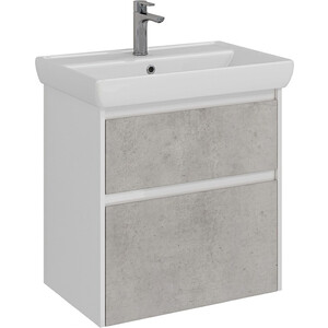Тумба под раковину Lemark Combi 70х45 бетон/белый глянец (LM03C70T-Beton)