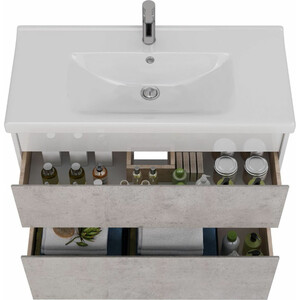 Тумба под раковину Lemark Combi 100х45 бетон/белый глянец (LM03C100T-Beton)