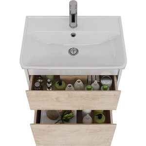 Тумба под раковину Lemark Combi 60х35 дуб кантри/белый глянец (LM03C60T-dub)