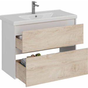Тумба под раковину Lemark Combi 100х45 дуб кантри/белый глянец (LM03C100T-dub)
