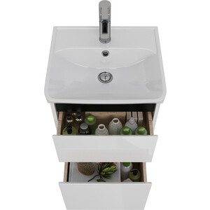 Тумба под раковину Lemark Combi 45х35 черный/белый глянец (LM03C45T-black)