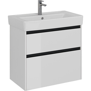 Тумба под раковину Lemark Combi 80х45 черный/белый глянец (LM03C80T-black)