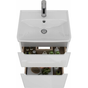 Тумба под раковину Lemark Buno 50х35 белый глянец (LM04B50T)