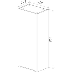 Полупенал Lemark Buno 35х85 правый, белый глянец (LM04B35PL)