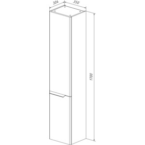 Пенал Lemark Miano 35х170 правый, белый глянец (LM06M35P)