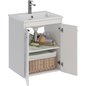 Тумба под раковину Lemark Romance 60х45 белый глянец (LM07R60T)