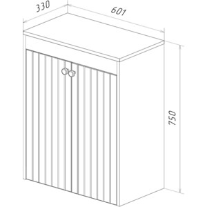 Шкаф Lemark Romance 60х75 с корзиной для белья, белый глянец (LM07R35N-SH)