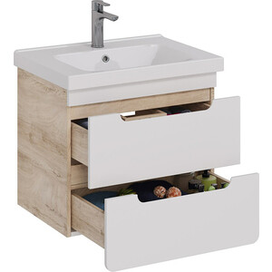 Тумба под раковину Lemark Olivia 65х45 белый глянец/дуб кантри (LM08OL65T)