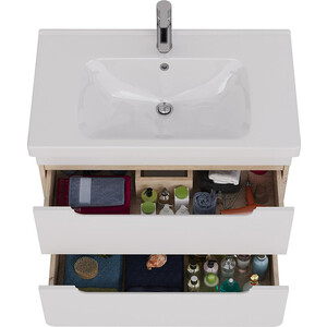 Тумба под раковину Lemark Olivia 85х45 белый глянец/дуб кантри (LM08OL80T)