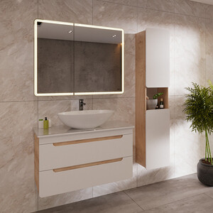 Тумба под раковину Lemark Olivia 85х45 белый глянец/дуб кантри (LM08OL80T)