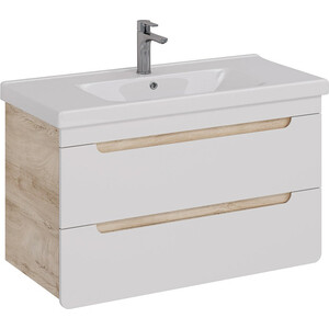 Тумба под раковину Lemark Olivia 100х45 белый глянец/дуб кантри (LM08OL100T)