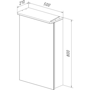 Зеркальный шкаф Lemark Zenon 50х80 левый, с подсветкой, белый глянец (LM50ZS-Z)