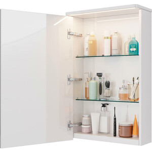 Зеркальный шкаф Lemark Zenon 50х80 левый, с подсветкой, белый глянец (LM50ZS-Z)