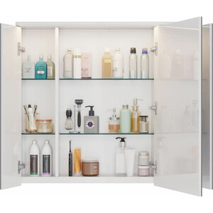 Зеркальный шкаф Lemark Zenon 90х80 с подсветкой, белый глянец (LM90ZS-Z)