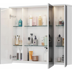 Зеркальный шкаф Lemark Zenon 90х80 с подсветкой, белый глянец (LM90ZS-Z)