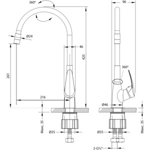Смеситель для кухни Lemark Linara хром/черный (LM0415C-Black)