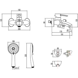 Смеситель для ванны Lemark Atlantiss хром (LM3254C)