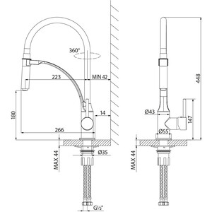 Смеситель для кухни Lemark Soul черный (LM6007BL)