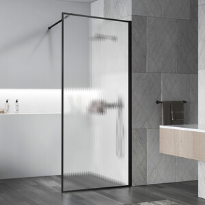 Душевая перегородка Vincea Walk-In HP Art 90х200 рифленая, черная матовая (VSW-1HP900FLB)
