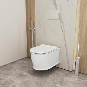 Унитаз подвесной безободковый Grossman Retro с сиденьем микролифт, белый (GR-4482S)