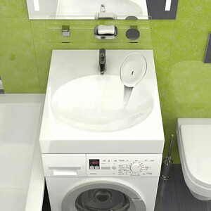 Раковина над стиральной машиной Reflexion Gamma 60x60 с кронштейнами и сифоном (RX6060GM)