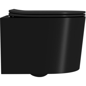 Унитаз подвесной безободковый Point Веста с сиденьем микролифт, черный матовый (PN41701BM)