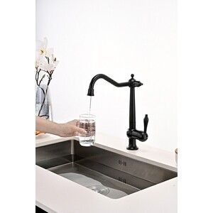 Смеситель для кухни Paulmark Retro с подключением фильтра, антрацит (Re213226-401)