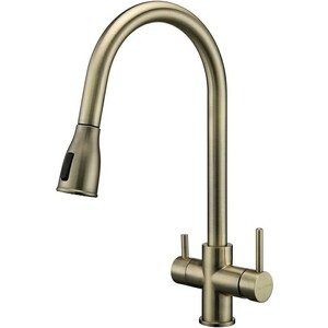 Смеситель для кухни Paulmark Lange с подключением фильтра, бронза (La214212-BR)