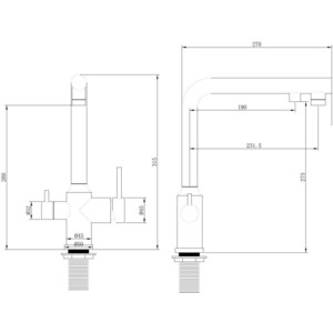 Смеситель для кухни Abber Emotion с подключением фильтра, хром (AF8814)