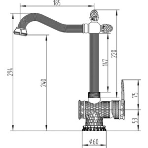Смеситель для кухни ZorG Antic бронза (A 423 K-BR)