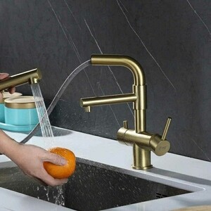 Смеситель для кухни ZorG Inox с подключением фильтра, бронза (SZR-3216 BRONZE)